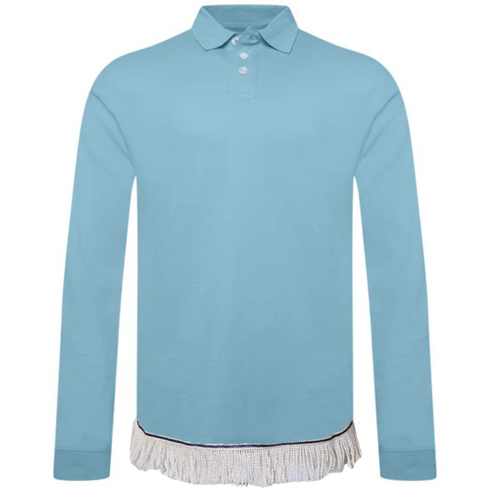 Cotton Long Sleeve Polo with Fringes (2 for $60/3 for $80) (8 Colors)