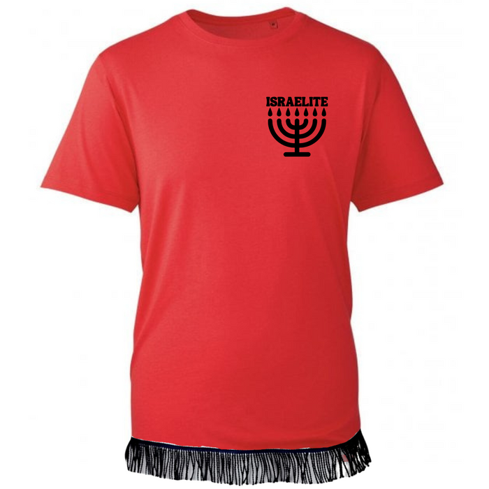 ISRAELITE Menorah Adult T-Shirt with Black Vinyl