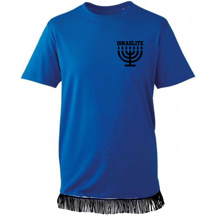 ISRAELITE Menorah Adult T-Shirt with Black Vinyl