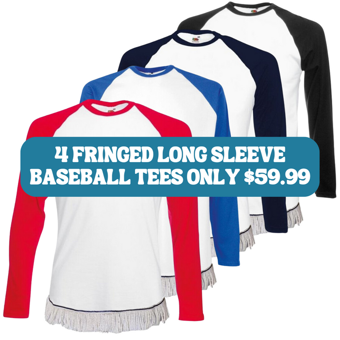 Men's Long Sleeve Baseball Tees Fringed Bundle