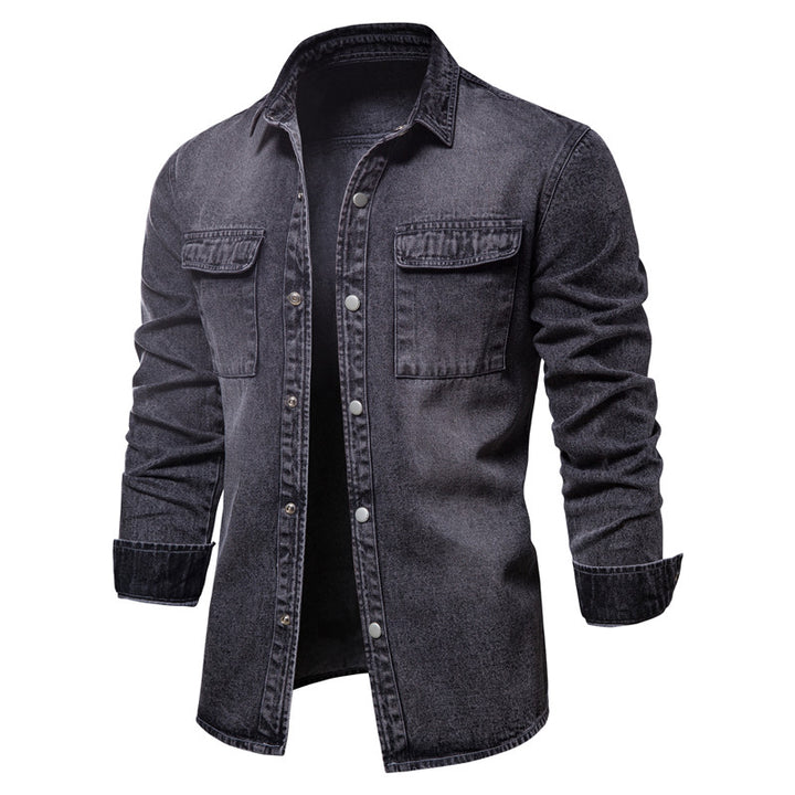 Men's 100% Cotton Denim Shirt with Fringes