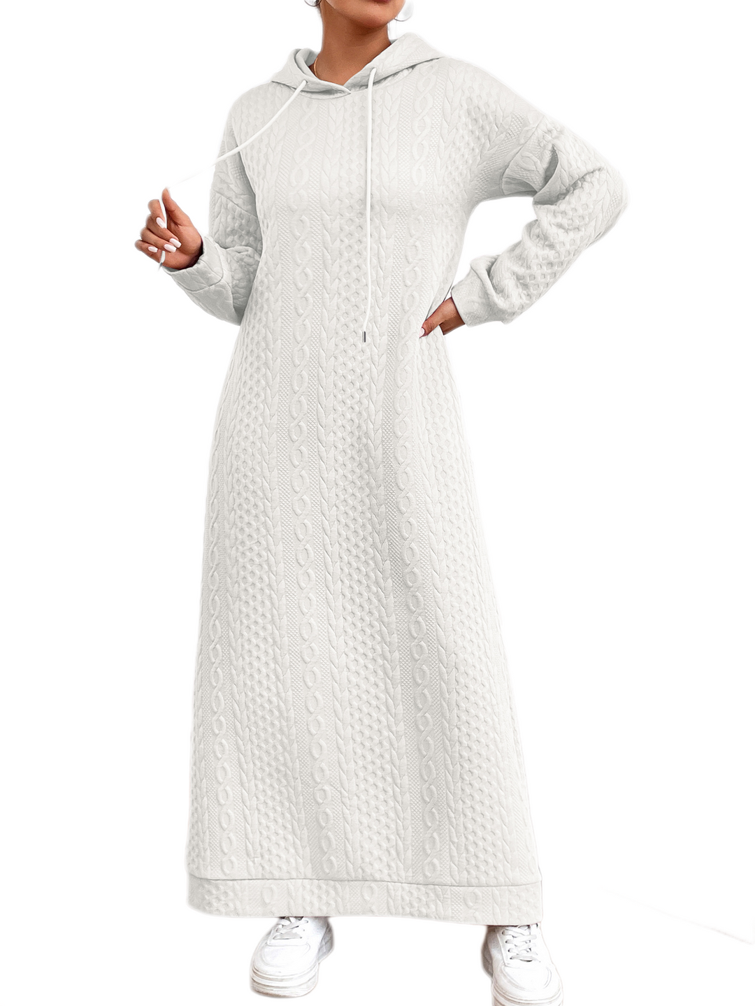 Knitted Sweatshirt Hooded Dress with Pockets (BUY 2 GET 30% OFF)