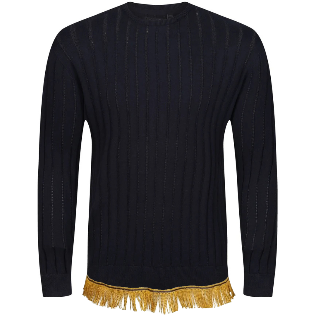 Men's 100% Cotton Sweater with Fringes