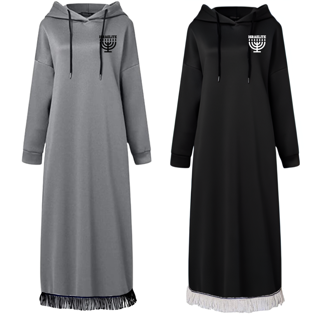 ISRAELITE Hooded Sweatshirt Dress with Pockets