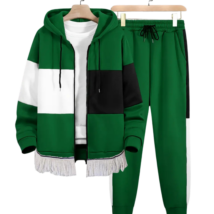 Men's Color Block Tracksuit Set