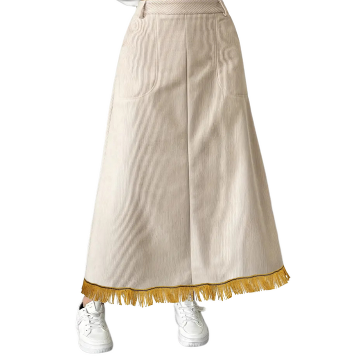 High Waist Woven Skirt with Pockets