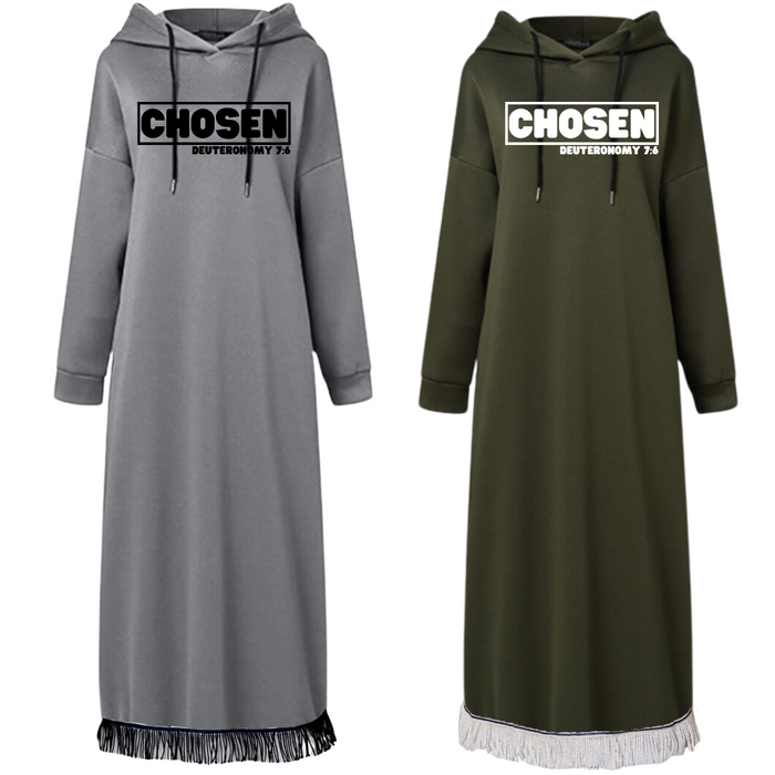 CHOSEN Hooded Sweatshirt Dress with Pockets