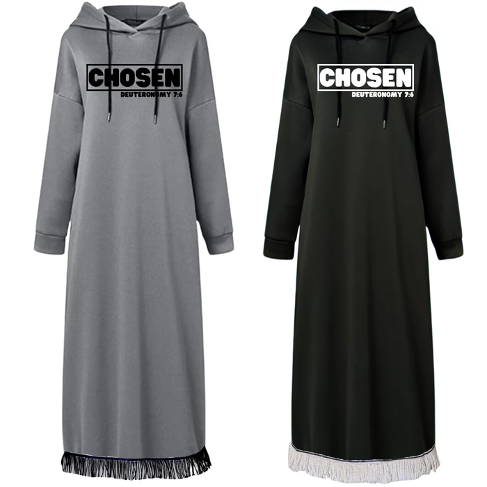 CHOSEN Hooded Sweatshirt Dress with Pockets