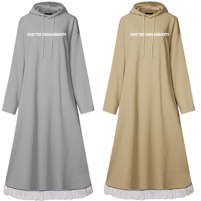 Keep the Commandments Oversized Hooded Maxi Dress