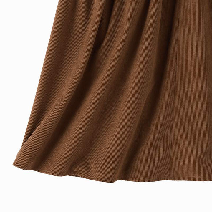 Corduroy Ruffle PreFringed Maxi Skirt