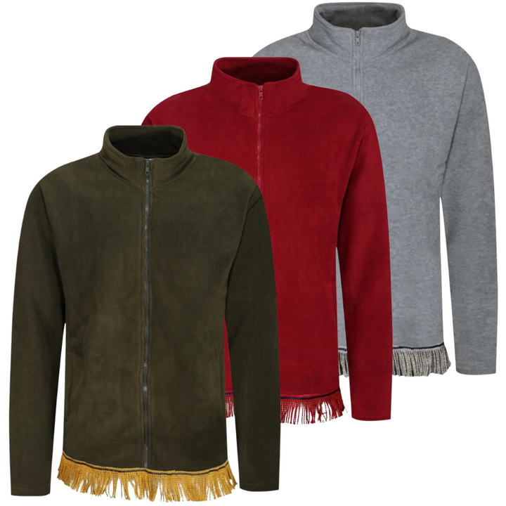 Men's Zip-Up Polar Fleece Jacket with Fringes