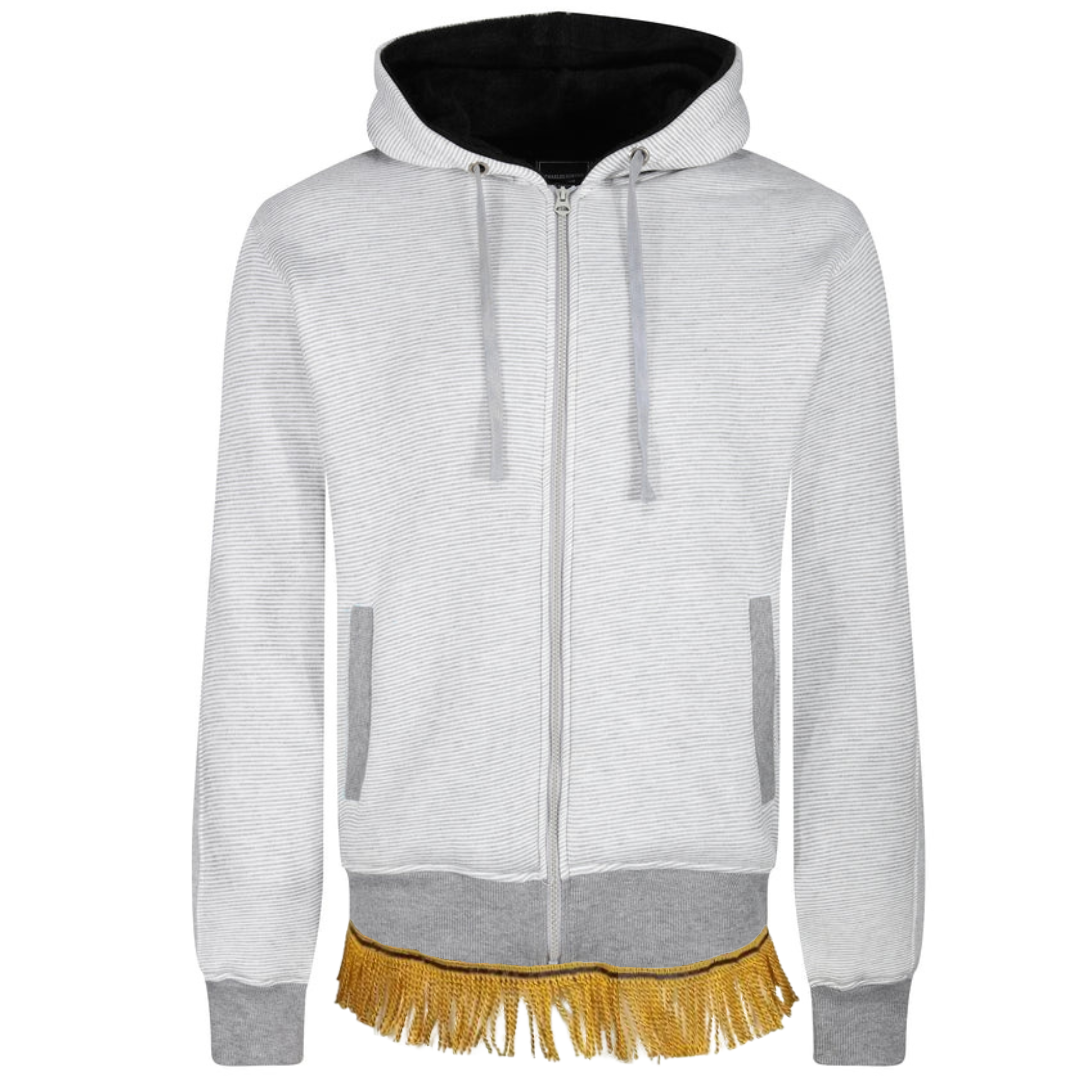 Men's Fur Effect Laburnum Hoodie with Fringes