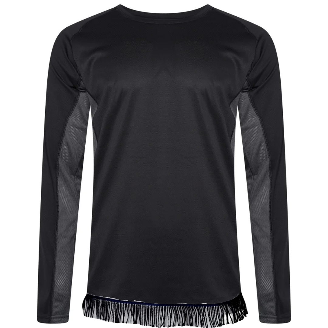 Men's Contrast Fitness Long Sleeve with Fringes