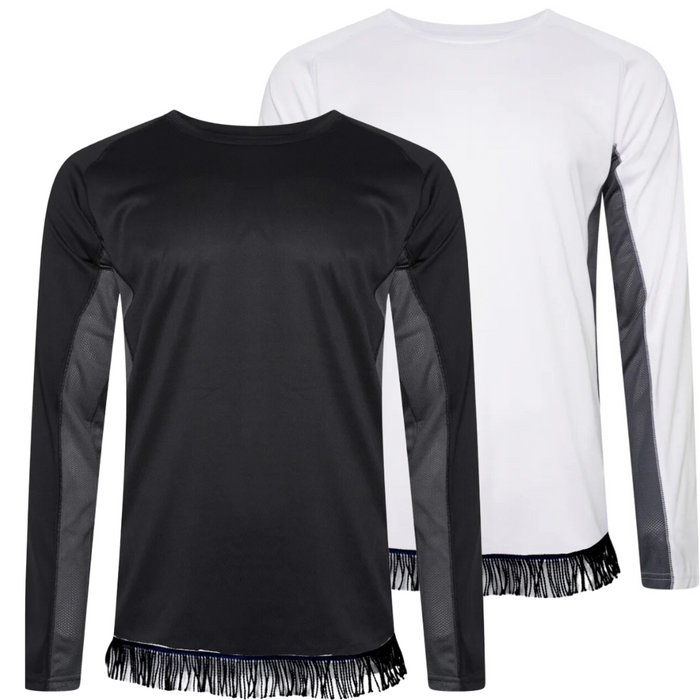 Men's Contrast Fitness Long Sleeve with Fringes