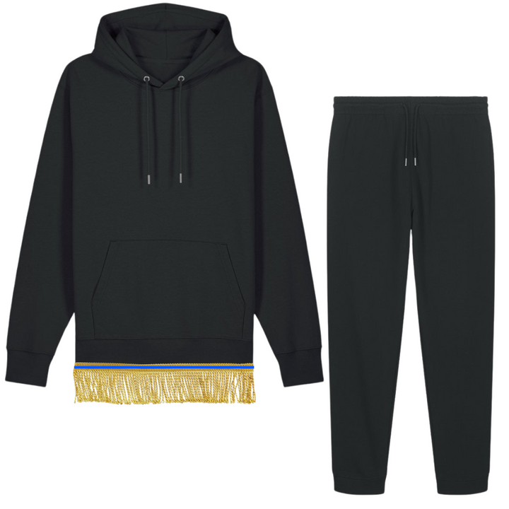 100% Organic Cotton Hoodie & Joggers Set with Fringes