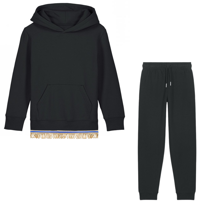 Boys 100% Organic Cotton Hoodie & Joggers Set with Fringes