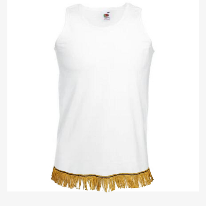 Pre-Fringed Tank Tops with Gold Bullion Fringe - Size 3XL