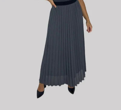 High Waist Pleated Chiffon Maxi Skirt