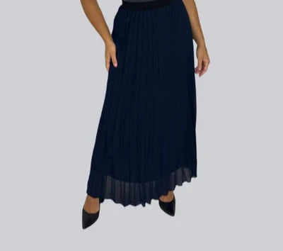 High Waist Pleated Chiffon Maxi Skirt