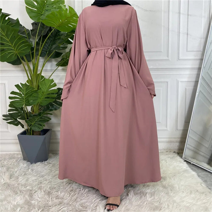 Wide Sleeve Belted Maxi Dress