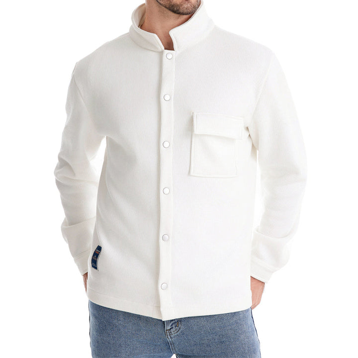 Men's Fleece Lined Button Up Jacket with Fringes