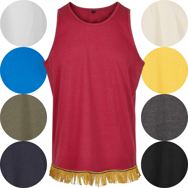 Men's Loose Fit Tank Top with Fringes