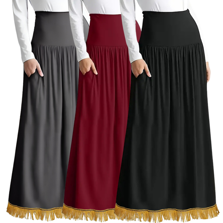 Everyday High-Waisted Pleated Maxi Skirt Bundle (3 Colors)