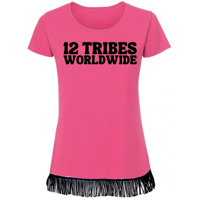 12 TRIBES Worldwide Women's T-Shirt with Black Vinyl