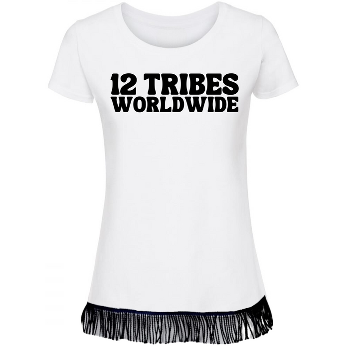 12 TRIBES Worldwide Women's T-Shirt with Black Vinyl