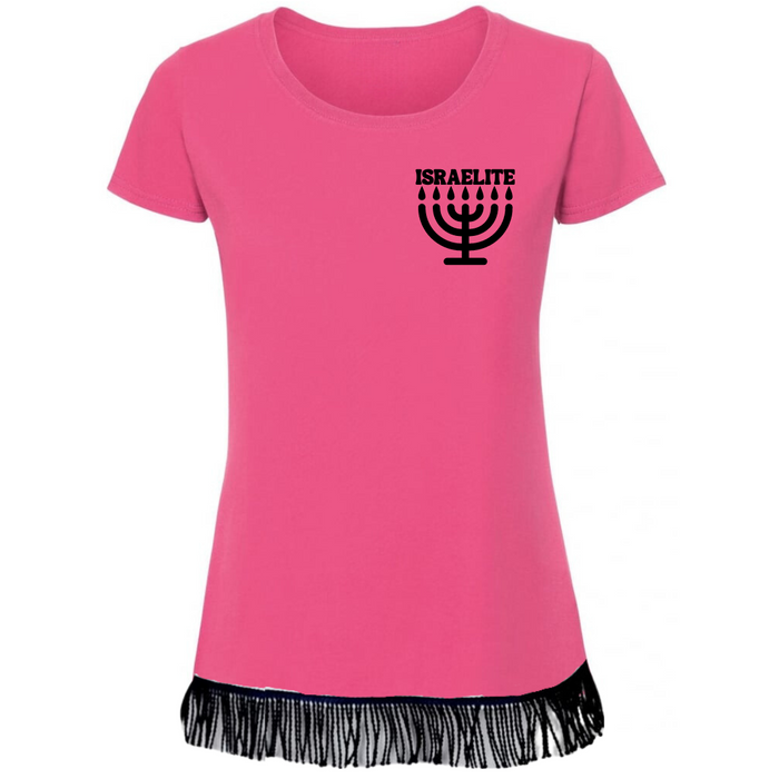 ISRAELITE Menorah Women's T-Shirt with Black Vinyl