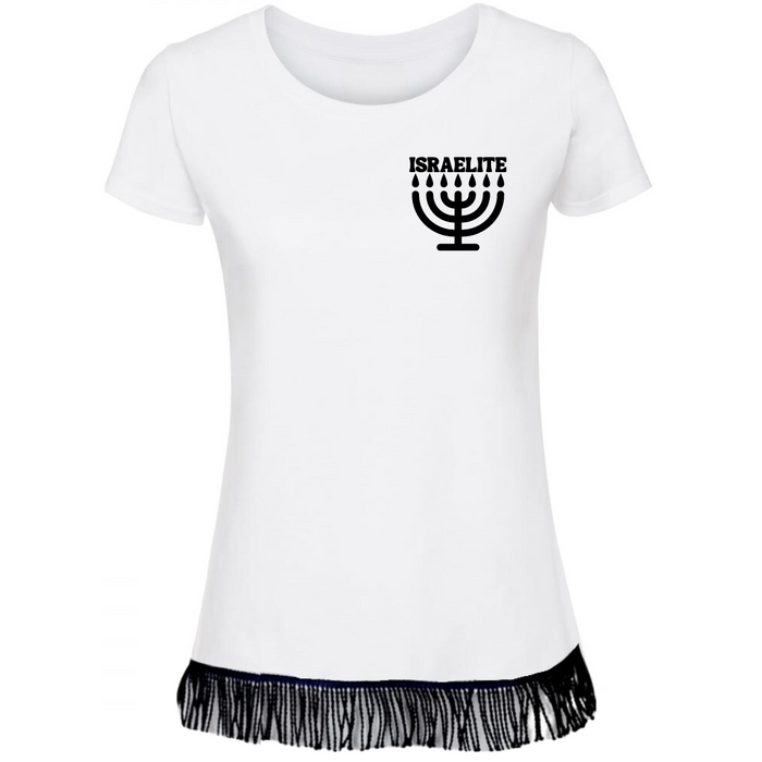 ISRAELITE Menorah Women's T-Shirt with Black Vinyl