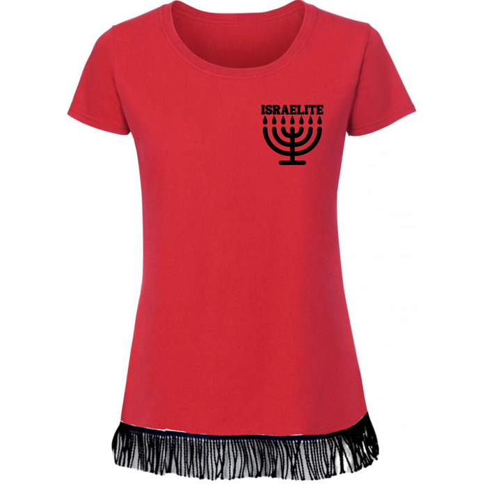 ISRAELITE Menorah Women's T-Shirt with Black Vinyl