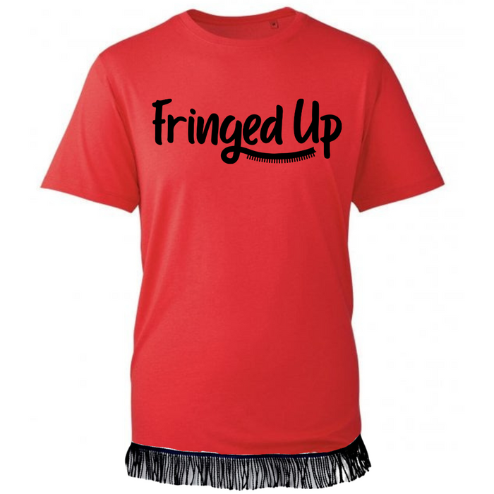 Fringed Up Adult T-Shirt with Black Vinyl