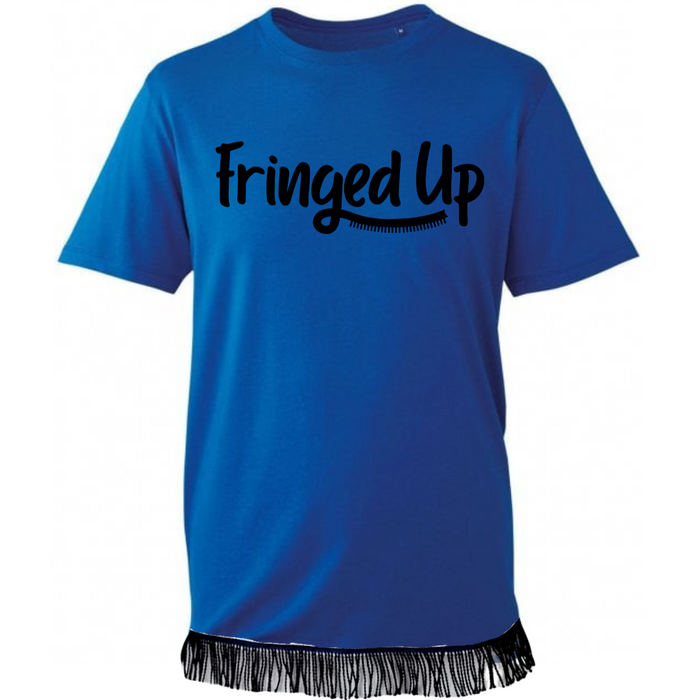 Fringed Up Adult T-Shirt with Black Vinyl