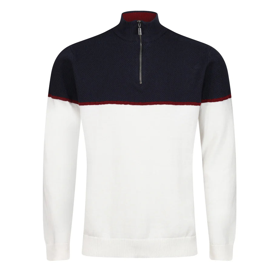 Men's Quarter Zip Sweater with Fringes