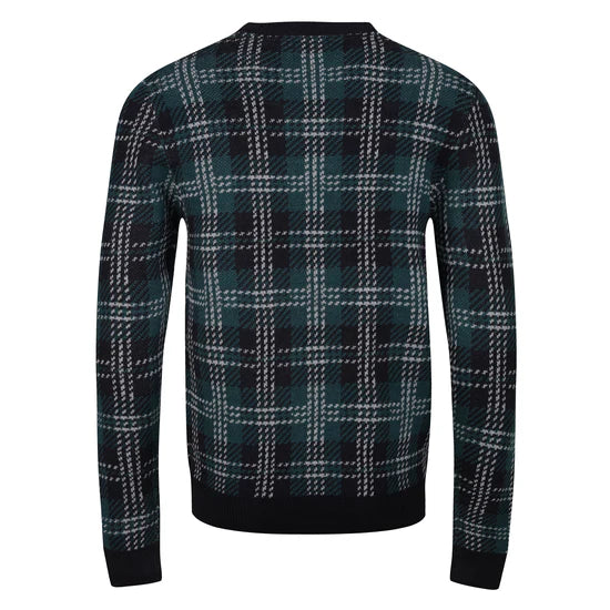 Men's Checked Sweater with Fringes