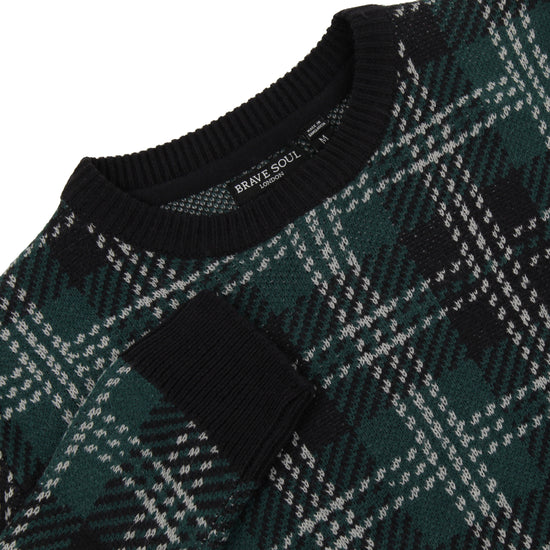 Men's Checked Sweater with Fringes