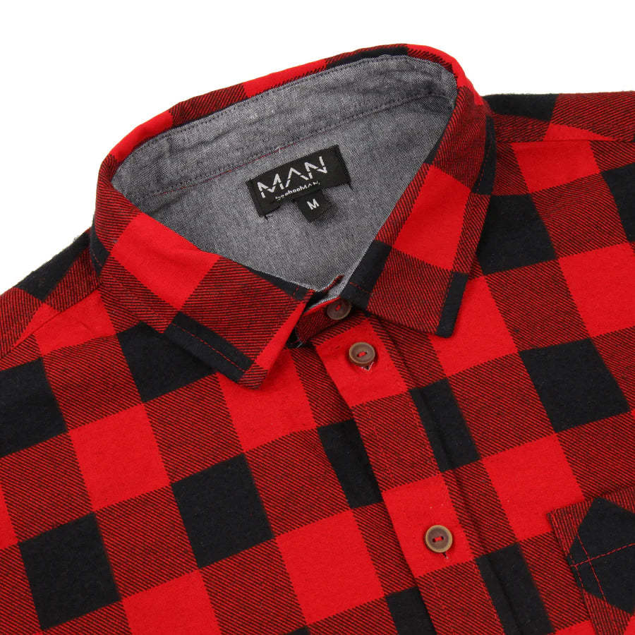 Men's 100% Cotton Check Shirt with Fringes