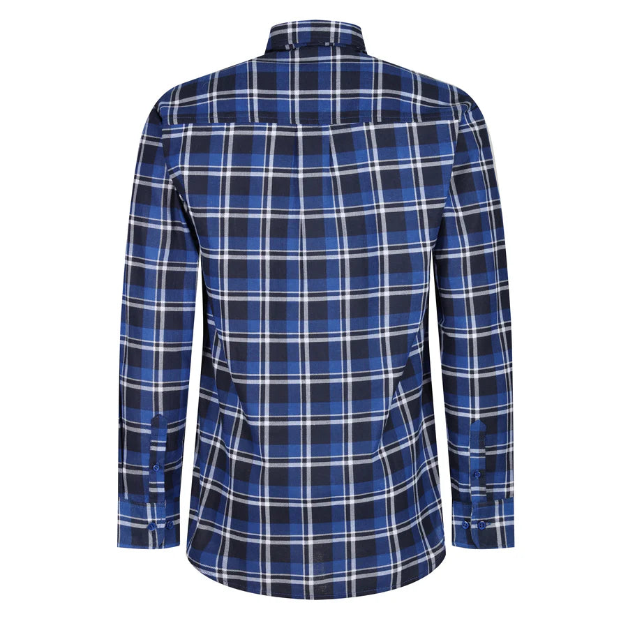 Men's Brushed Cotton Check Shirt with Fringes