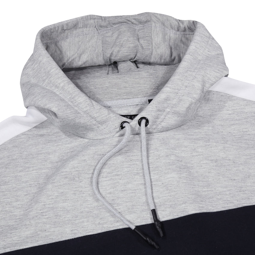 Men's Color Block Fleece Hoodie with Fringes