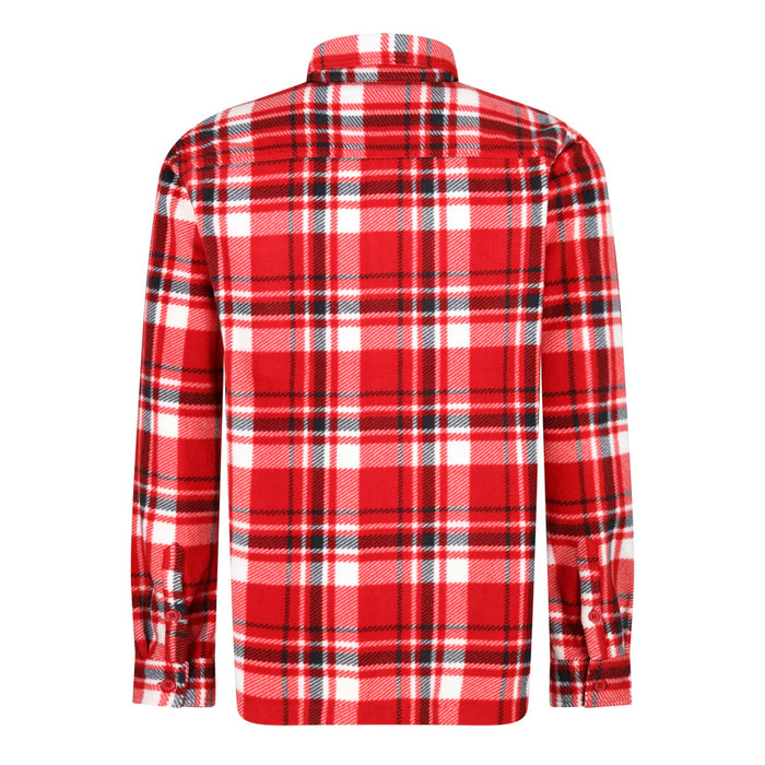 Men's Check Fleece Overshirt with Fringes