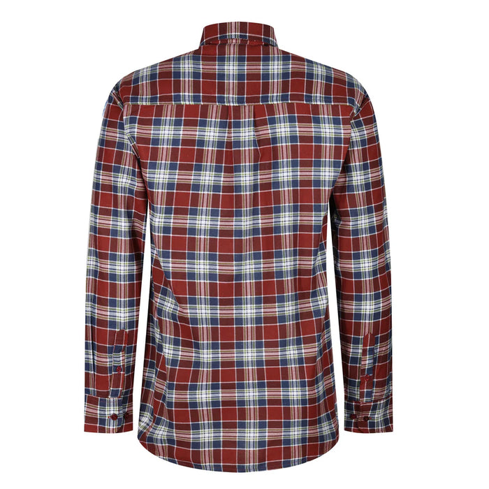 Men's Brushed Cotton Check Shirt with Fringes