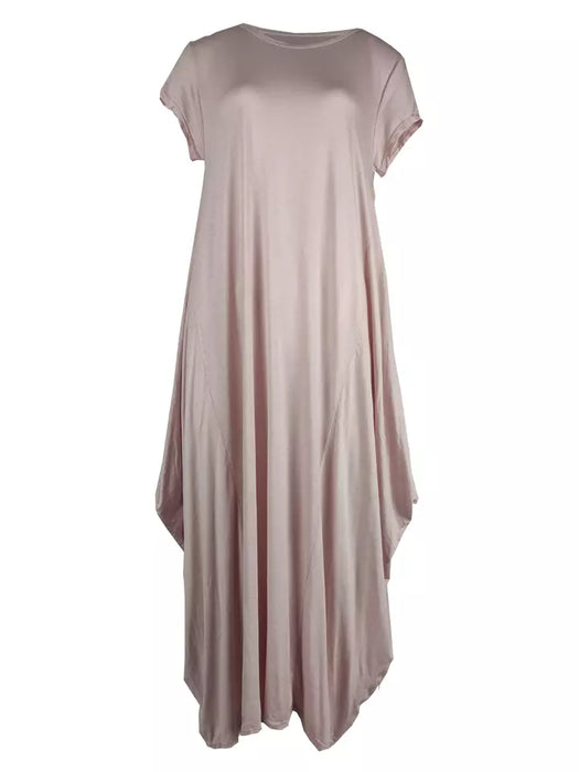 Plain Cap Sleeve Parachute Maxi Dress