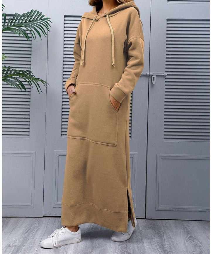 Front Pocket Hooded Sweatshirt Dress