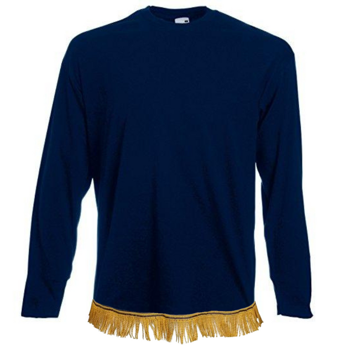 Men's Plain Long Sleeve Fringed T-Shirt - Free Worldwide Shipping- Sew Royal US