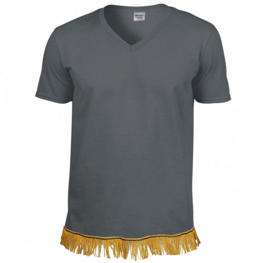 Men's Plain V-Neck Fringed T-Shirt - Free Worldwide Shipping- Sew Royal US