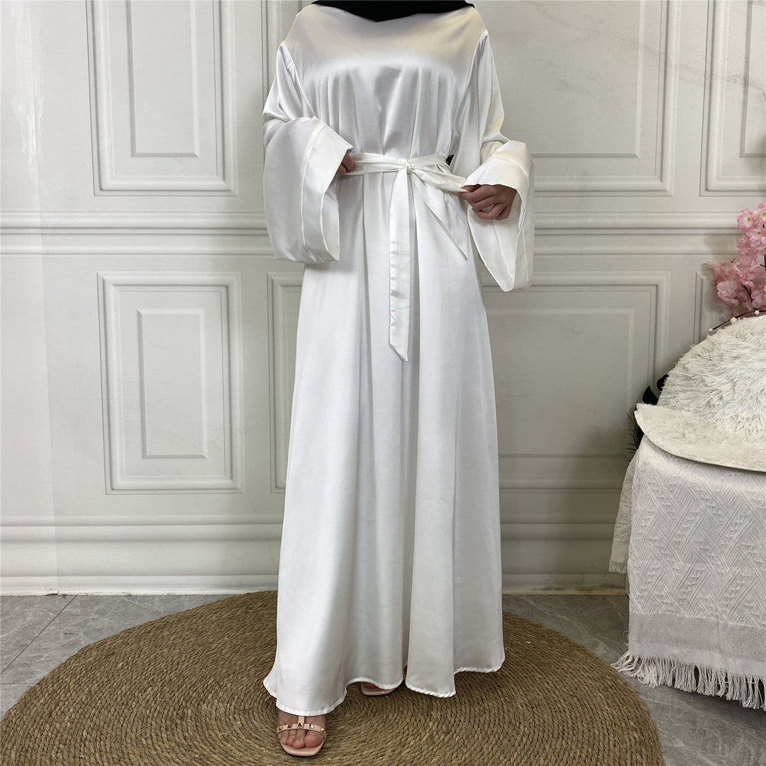 Silky Satin Closed Abaya Dress (10 Colors) - Free Worldwide Shipping- Sew Royal US