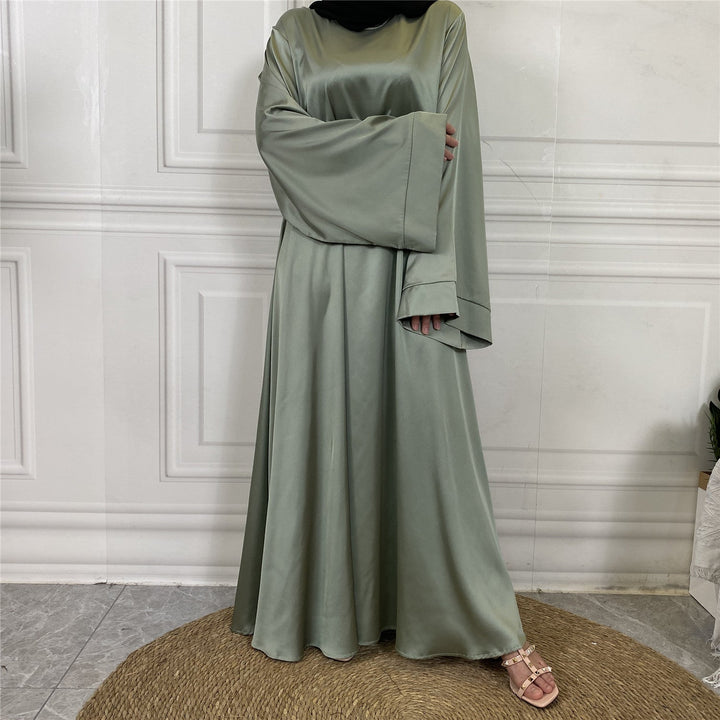 Silky Satin Closed Abaya Dress (10 Colors) - Free Worldwide Shipping- Sew Royal US