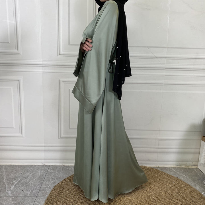 Silky Satin Closed Abaya Dress (10 Colors) - Free Worldwide Shipping- Sew Royal US