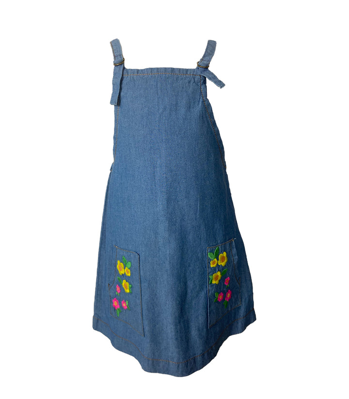 Girls Denim Dress with Fringes - Free Worldwide Shipping- Sew Royal US